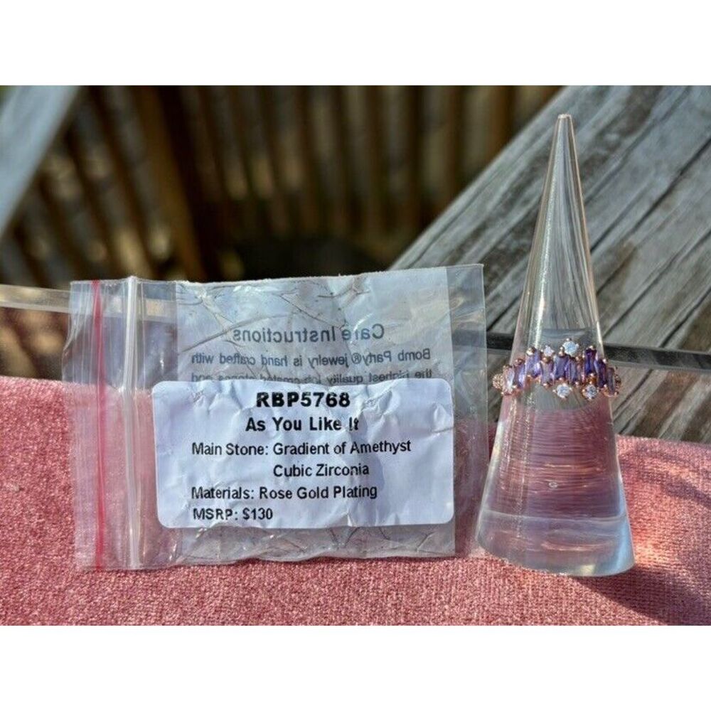 Bomb‎ Party Ring RBP5768 As You Like It Gradient Of Amethyst Rose Gold Sz 6